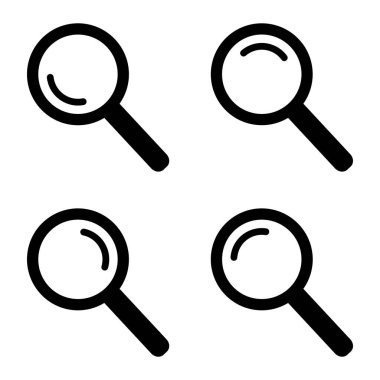 Beyaz arka plan üzerinde büyüteç simgesini