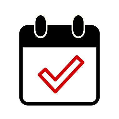 Beyaz arkaplanda takvim simgesi