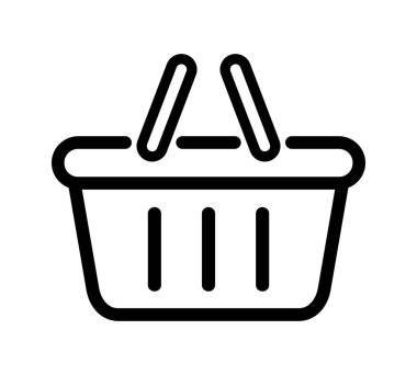 Beyaz arkaplanda alışveriş arabası simgesi