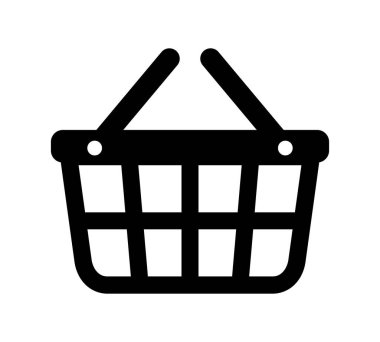 Beyaz arkaplanda alışveriş arabası simgesi