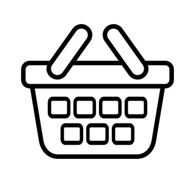 Beyaz arkaplanda alışveriş arabası simgesi