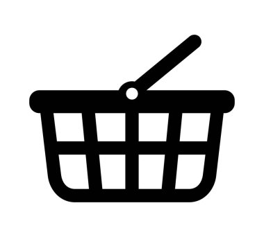 Beyaz arkaplanda alışveriş arabası simgesi