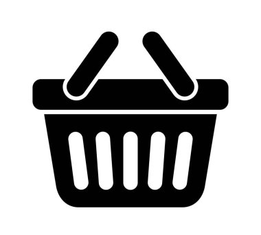 Beyaz arkaplanda alışveriş arabası simgesi