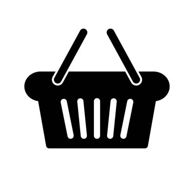 Beyaz arkaplanda alışveriş arabası simgesi