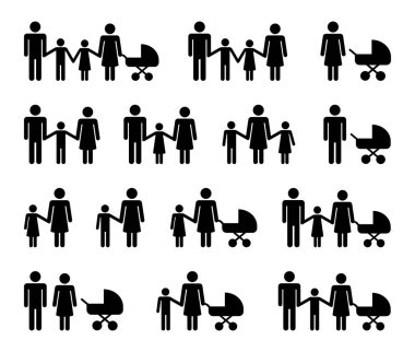 Beyaz arkaplanda aile simgesi