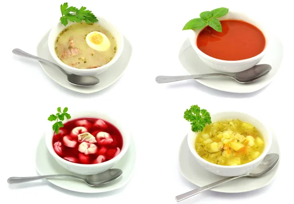 Set Different Soups — Stock Photo, Image