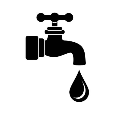 Beyaz arka plan üzerinde musluk simgesi