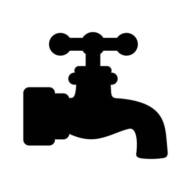 Beyaz arka plan üzerinde musluk simgesi