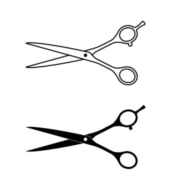 Beyaz arkaplanda makas simgesi