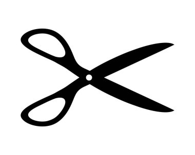 Beyaz arkaplanda makas simgesi