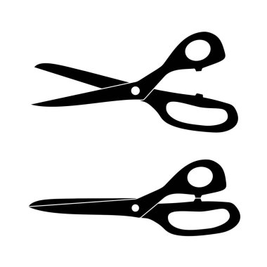 Beyaz arkaplanda makas simgesi