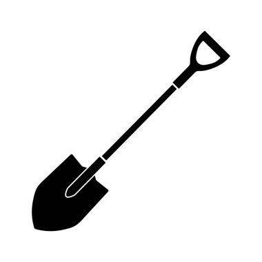 Beyaz arka plan üzerinde kürek simgesi