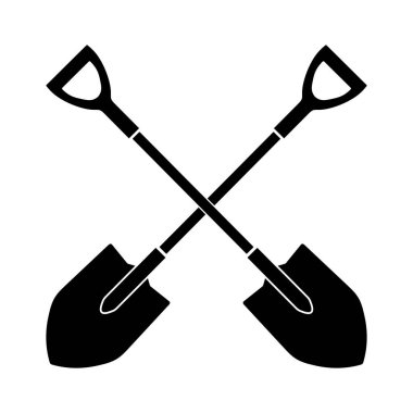 Beyaz arka plan üzerinde kürek simgesi