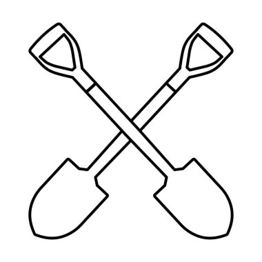 Beyaz arka plan üzerinde kürek simgesi