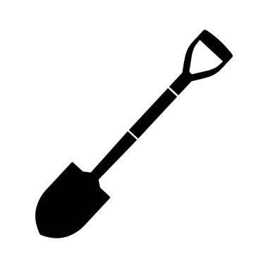Beyaz arka plan üzerinde kürek simgesi