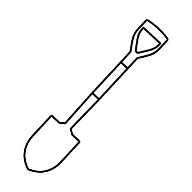 Beyaz arka plan üzerinde kürek simgesi