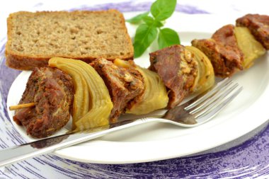 pork skewer with onion