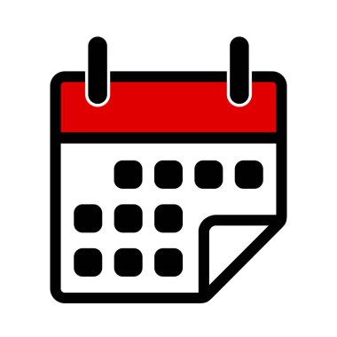 Beyaz arkaplanda takvim simgesi