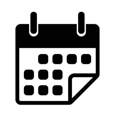 Beyaz arkaplanda takvim simgesi