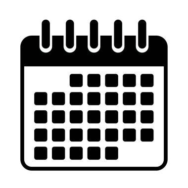 Beyaz arkaplanda takvim simgesi