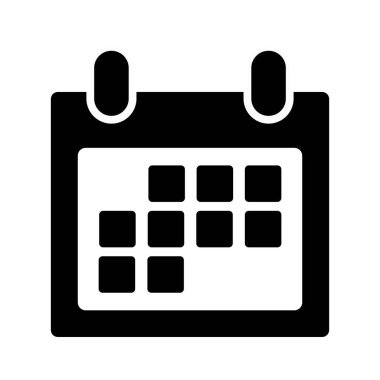 Beyaz arkaplanda takvim simgesi