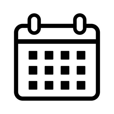 Beyaz arkaplanda takvim simgesi