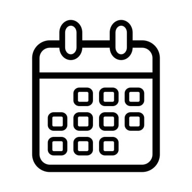 Beyaz arkaplanda takvim simgesi