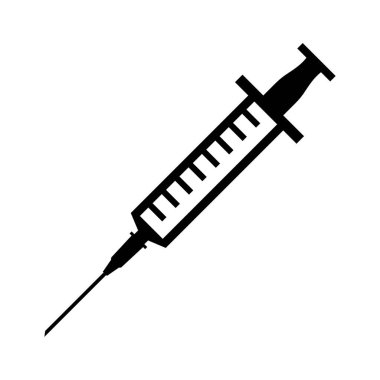 Beyaz arkaplanda şırınga simgesi