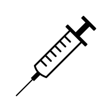Beyaz arkaplanda şırınga simgesi