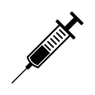 Beyaz arkaplanda şırınga simgesi