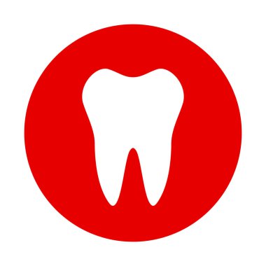 Diş simgesi beyaz zemin üzerine