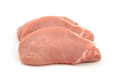Beyaz arka plan üzerinde izole pork loin