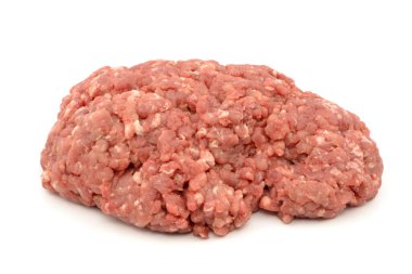 minced pork shoulder isolated on white background