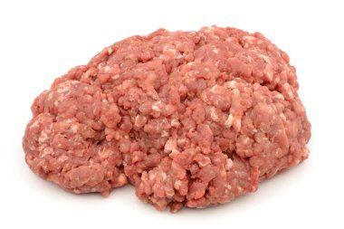 minced pork shoulder isolated on white background