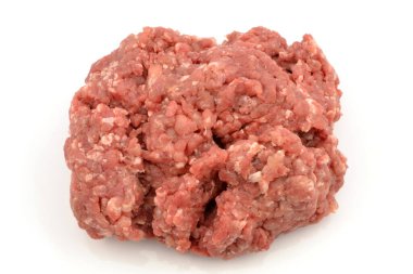 minced pork shoulder isolated on white background