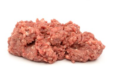 minced pork shoulder isolated on white background