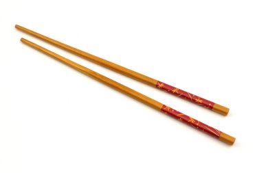 wooden chopsticks isolated on white background clipart
