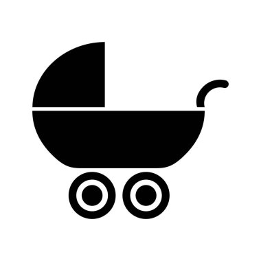 bebek arabası simgesi beyaz arka plan üzerinde
