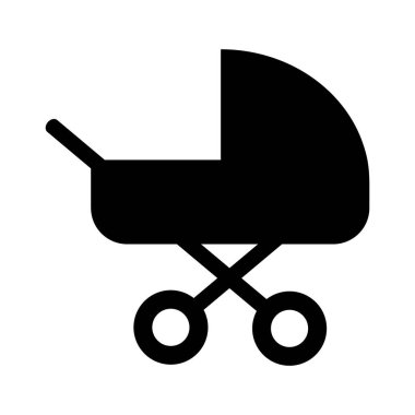 bebek arabası simgesi beyaz arka plan üzerinde