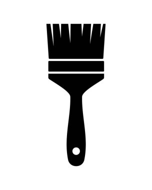 Beyaz arka plan üzerinde fırça simgesini