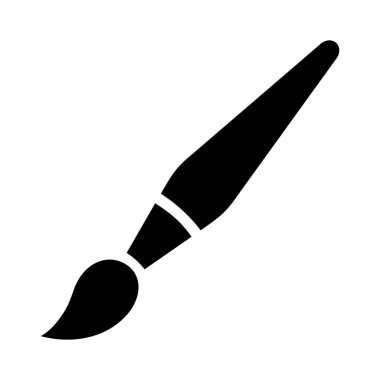 Beyaz arka plan üzerinde fırça simgesini