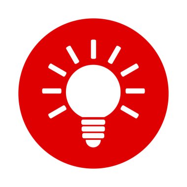 Beyaz arkaplanda ampul simgesi