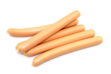 turkey frankfurters on a white background