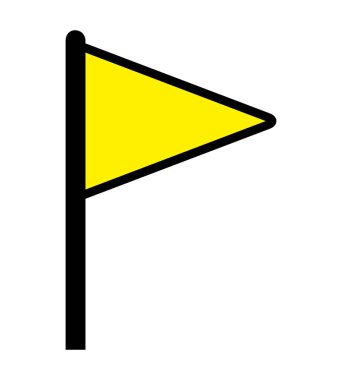 Beyaz arkaplanda bayrak simgesi