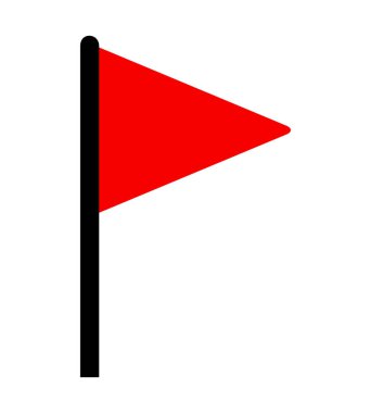 Beyaz arkaplanda bayrak simgesi