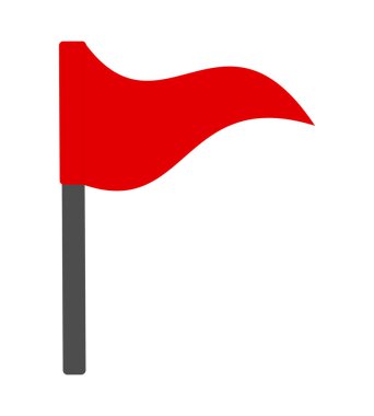 Beyaz arkaplanda bayrak simgesi