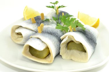 pickled herring with cucumber