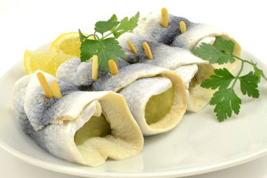 pickled herring with cucumber