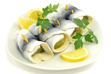pickled herring with cucumber