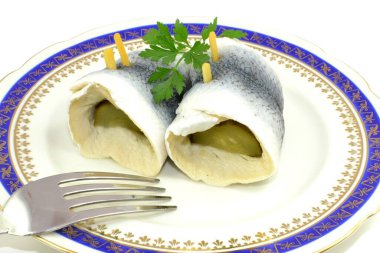 pickled herring with cucumber